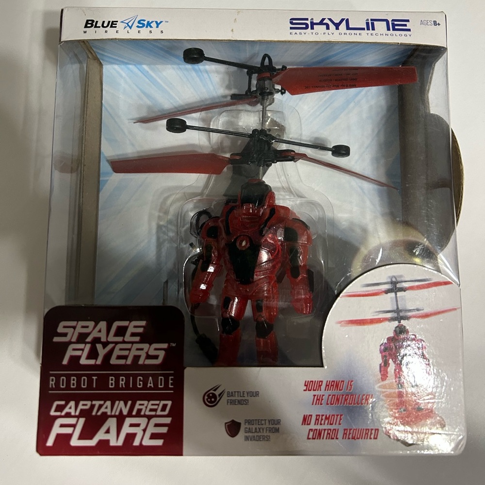 Space flyers robot brigade captain red flare toy skyline with usb charger